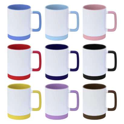 Caneca de Cerâmica Soft Alça Emborrachada E Base De Silicone 325ml