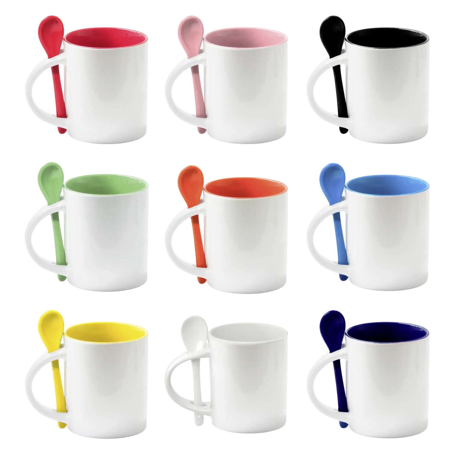 Caneca De Cerâmica Com Colher 325ml